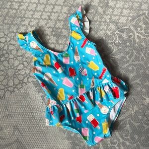 New Mini Boden Ice Cream One-Piece Bathing Suit, Size 3-4